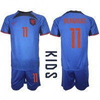 Echipament fotbal Olanda Steven Berghuis #11 Tricou Deplasare Mondial 2022 pentru copii maneca scurta (+ Pantaloni scurti)
